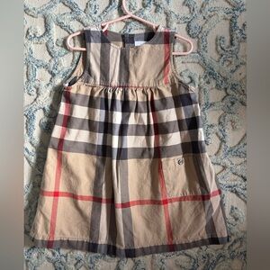 Burberry Beige and Red Plaid Kids Dress